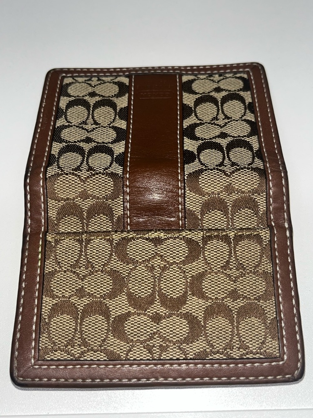 Coach Tan & Brown Jacquard Vintage Card Case - Picture 3 of 6